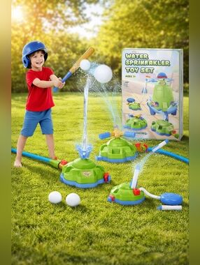 Kids Water Sprinkler Baseball Toy Set Outdoor Splash Bat Ball Game Summer NEW